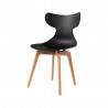 Leisure D With Tan PP Stand Dinning Chair - Black - Angled - Leisure D With Tan PP Stand Dinning Chair - Black - Angled