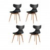 Leisure D With Tan PP Stand Dinning Chair - Black - 4 Pc Set - Leisure D With Tan PP Stand Dinning Chair - Black - 4 Pc Set
