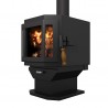 Catalyst Wood Stove Black - Left Angled - Catalyst Wood Stove Black - Left Angled