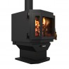 Catalyst Wood Stove With Black Door - Angled Right - Catalyst Wood Stove With Black Door - Angled Right