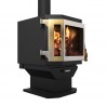 Catalyst Wood Stove With Steel Door - Left Angled - Catalyst Wood Stove With Steel Door - Left Angled