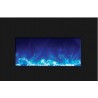 Medium Insert Electric Fireplace with Black Glass Surround -INS-30-4026-BG --  Blue Flame - Medium Insert Electric Fireplace with Black Glass Surround -INS-30-4026-BG --  Blue Flame