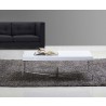 White Mixer Coffee Table - Stainless Steel Legs - Closeup - White Mixer Coffee Table - Stainless Steel Legs - Closeup