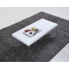 White Mixer Coffee Table - top Angle - Stainless Steel Legs - White Mixer Coffee Table - top Angle - Stainless Steel Legs