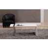Coffee Table - White with Brushed Stainless Steel - Coffee Table - White with Brushed Stainless Steel