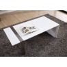 Coffee Table - White with Brushed Stainless Steel - top view - Coffee Table - White with Brushed Stainless Steel - top view