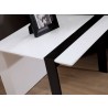 Director End Table - White with Black Steel, Closeup - Director End Table - White with Black Steel, Closeup