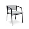 B-Modern Social Armchair  - White Black Steel Perspective - B-Modern Social Armchair  - White Black Steel Perspective