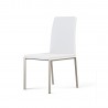 B-Modern Social Dining Chair - White Stainless Steel Perspective - B-Modern Social Dining Chair - White Stainless Steel Perspective