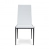 B-Modern White Soiree Dining Chair- Black Steel Front Head on - B-Modern White Soiree Dining Chair- Black Steel Front Head on