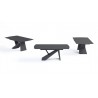 Virtuoso Extension Dining Table - Black Glass Top/Black Base - 3 Pcs - Virtuoso Extension Dining Table - Black Glass Top/Black Base - 3 Pcs