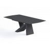 Virtuoso Extension Dining Table - Black Glass Top/Black Base - Angled - Virtuoso Extension Dining Table - Black Glass Top/Black Base - Angled
