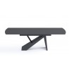 Virtuoso Extension Dining Table - Black Glass Top/Black Base - Front - Virtuoso Extension Dining Table - Black Glass Top/Black Base - Front