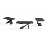 Virtuoso Extension Dining Table - Black Glass Top - 3 Pcs - Virtuoso Extension Dining Table - Black Glass Top - 3 Pcs