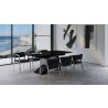 Virtuoso Extension Dining Table - Black Glass Top/Black and White Base - Lifestyle - Virtuoso Extension Dining Table - Black Glass Top/Black and White Base - Lifestyle