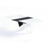 Virtuoso Extension Dining Table - White and Black Base - Angled - Virtuoso Extension Dining Table - White and Black Base - Angled