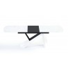 Virtuoso Extension Dining Table - White and Black Base - Front - Virtuoso Extension Dining Table - White and Black Base - Front