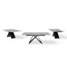 Maestro Extension Dining Table - Grey Glass Top / Black Steel Base - Fixed - Maestro Extension Dining Table - Grey Glass Top / Black Steel Base - Fixed