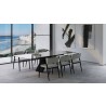 Maestro Extension Dining Table - Grey Glass Top / Black Steel Base - Lifestyle - Maestro Extension Dining Table - Grey Glass Top / Black Steel Base - Lifestyle