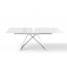Maestro Extension Dining Table - White Glass Top / White Steel Base - Fixed - Maestro Extension Dining Table - White Glass Top / White Steel Base - Fixed