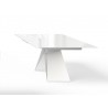 Maestro Extension Dining Table - White Glass Top / White Steel Base -  - Maestro Extension Dining Table - White Glass Top / White Steel Base - 