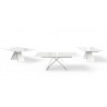 Maestro Extension Dining Table - White Glass Top / White Steel Base - Unextended - Maestro Extension Dining Table - White Glass Top / White Steel Base - Unextended