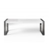 Savant Dining Table - Matte White / Stainless Steel - Front - Savant Dining Table - Matte White / Stainless Steel - Front