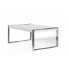 Savant Dining Table - Matte White / Stainless Steel - Angled - Savant Dining Table - Matte White / Stainless Steel - Angled