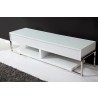 Agent TV Stand - White Glass Top - Top Angled - Agent TV Stand - White Glass Top - Top Angled