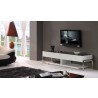 Agent TV Stand - Black Glass Top Angled - Agent TV Stand - Black Glass Top Angled