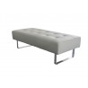 Miami Bench Grey Faux Leather Chrome Frame - Miami Bench Grey Faux Leather Chrome Frame