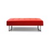 Miami Bench Red Faux Leather Chrome Frame - Front - Miami Bench Red Faux Leather Chrome Frame - Front