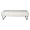 Miami Bench White Faux Leather Chrome Frame - Miami Bench White Faux Leather Chrome Frame