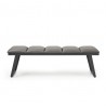 Ethan Bench Dark Grey Faux Leather Bench - Front - Ethan Bench Dark Grey Faux Leather Bench - Front