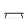 Ethan Bench Light Grey Faux Leather Bench - Front - Ethan Bench Light Grey Faux Leather Bench - Front