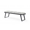 Ethan Bench Light Grey Faux Leather Bench - Angled - Ethan Bench Light Grey Faux Leather Bench - Angled