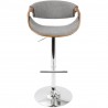 LumiSource Curvo Barstool - Grey - Front - LumiSource Curvo Barstool - Grey - Front