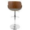 LumiSource Fabrizzi Barstool - GREY - Rear - LumiSource Fabrizzi Barstool - GREY - Rear