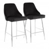  LumiSoure Marcel Counter Stool - Set of 2 - CHROME; BLACK VELVET -  LumiSoure Marcel Counter Stool - Set of 2 - CHROME; BLACK VELVET