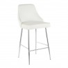  LumiSoure Marcel Counter Stool - Set of 2 - CHROME; WHITE VELVET - Perspective -  LumiSoure Marcel Counter Stool - Set of 2 - CHROME; WHITE VELVET - Perspective