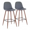 LumiSource Pebble Barstool - Set of 2 - BLUE - LumiSource Pebble Barstool - Set of 2 - BLUE