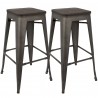 LumiSource Oregon Barstool - Set of 2 - ESPRESSO - LumiSource Oregon Barstool - Set of 2 - ESPRESSO