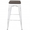LumiSource Oregon Barstool - Set of 2 - WHITE - Front - LumiSource Oregon Barstool - Set of 2 - WHITE - Front