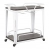 LumiSource Oregon Bar Cart - Vintage White + Espresso - LumiSource Oregon Bar Cart - Vintage White + Espresso