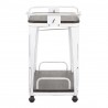 LumiSource Oregon Bar Cart - Vintage White + Espresso - LumiSource Oregon Bar Cart - Vintage White + Espresso