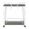 LumiSource Oregon Bar Cart - Vintage White + Espresso - LumiSource Oregon Bar Cart - Vintage White + Espresso