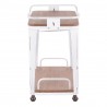 LumiSource Oregon Bar Cart - Vintage White + Brown - LumiSource Oregon Bar Cart - Vintage White + Brown
