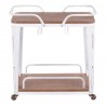 LumiSource Oregon Bar Cart - Vintage White + Brown - LumiSource Oregon Bar Cart - Vintage White + Brown