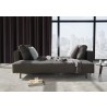 Cassius D.E.L. Sofa With Chrome Legs in Begum Dark Brown Fabric - Front - Cassius D.E.L. Sofa With Chrome Legs in Begum Dark Brown Fabric - Front