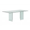 Casabianca MIAMI Collection Clear Glass Dining Table - Angled - Casabianca MIAMI Collection Clear Glass Dining Table - Angled